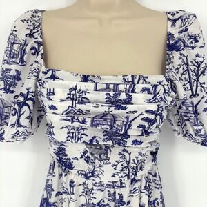 knee length dresses for ladies Toile de jouy dolly dress main image 1